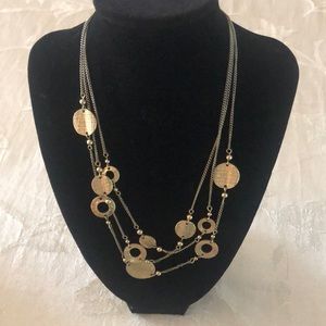 Goldstone 3 strand statement necklace